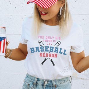 Only BS I Need Baseball T-shirt Funny Baseball Tee Retro Graphic Tee